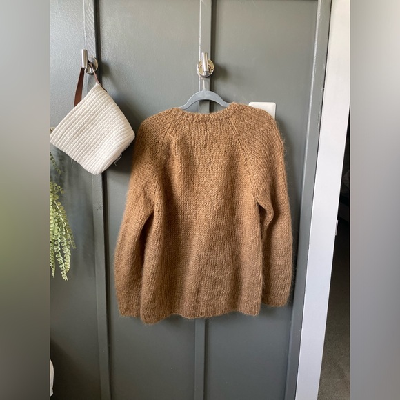 ANTHROPOLOGIE Mes Demoiselles Lutin metallic mohair-blend V NECK sweater 3 L XL - Picture 4 of 5